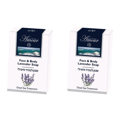 x2 Shemen Amour Dead Sea Face & Body Lavander Soap 125gr - KOSHERTOP